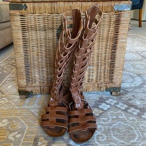MIA Brown Glitterati Tall Gladiator Sandals